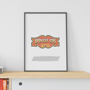Honest Ed&#39;s sign - History Print - Toronto City Poster SVG - Toronto Landmark Wall Decor - Travel Art Printable - Famous Iconic Neon Sign