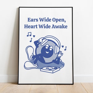 Music Wall Art - Retro Music Poster - Record Player Print - Turntable Art - Trendy Retro Art - Printable Home Decor