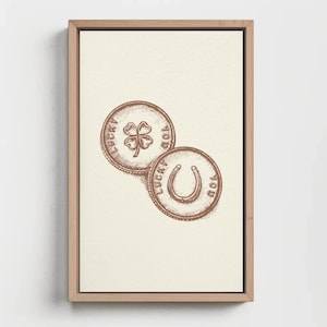 Lucky You Horseshoe Print, Western Wall Decor, Brown Dusty Orange, Midwest Wall Art, Retro Cowboy Wild West, Lucky Penny, Digital Download