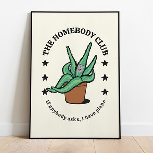 Kunstprint aloëplant – Retro Homebody Club-decor (digitale download)