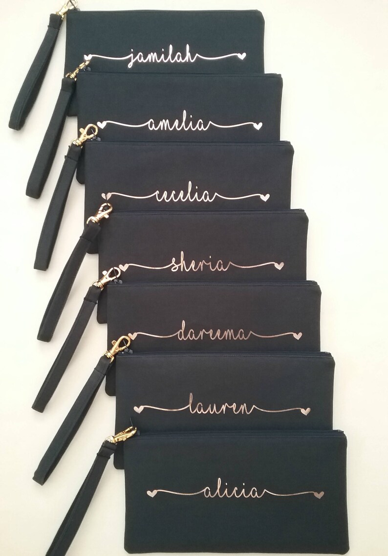 Set of 10 Personalized Wristlet Clutches Personalized Etsy