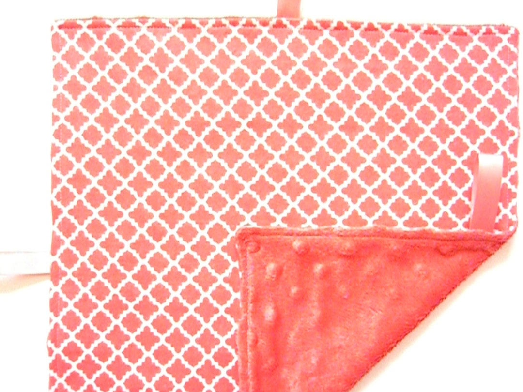 Baby Lovey Security Blanket Minky Lovey Pink Quatrefoil Lovey Baby