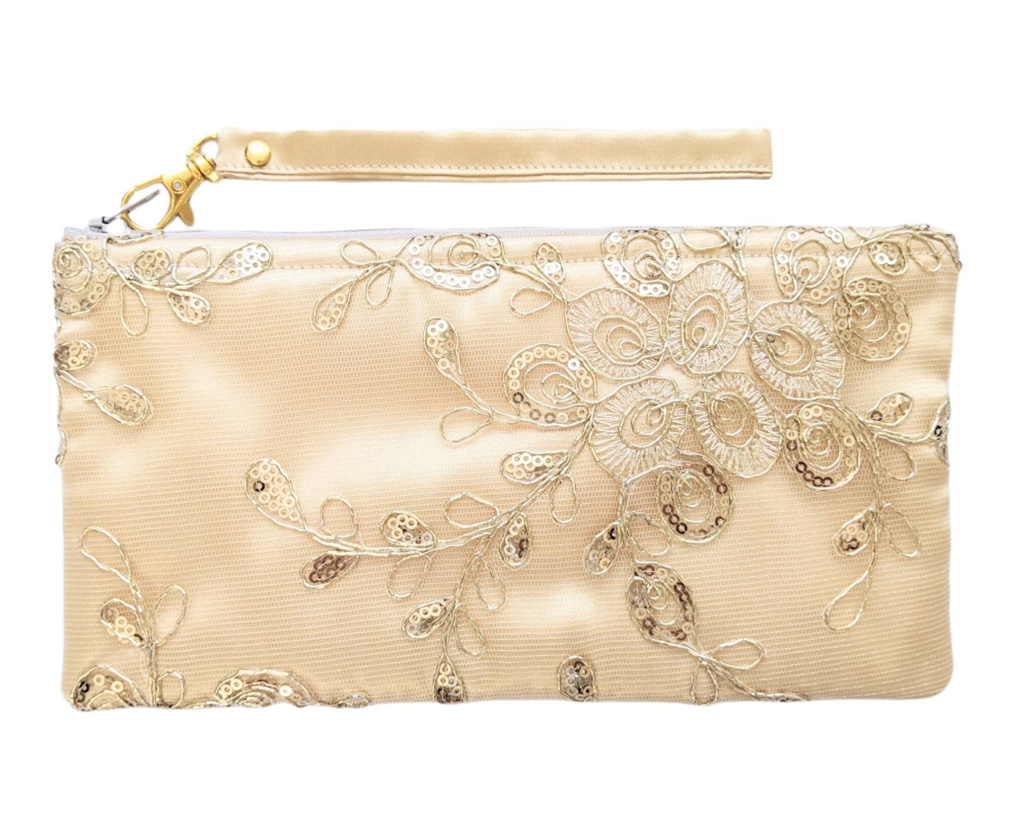 Gold Lace Clutch Gold Satin Purse Gold Bridal Purse Gold - Etsy