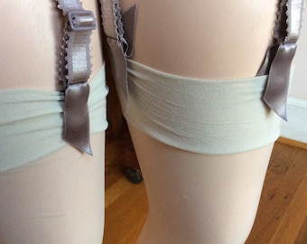 Sheer Cream Stockings for Garter Belt: 15 Denier Italian Hosiery