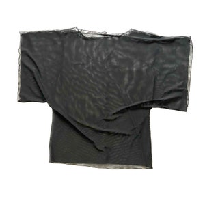 Sheer Black Kimono Tunic in Stretch Tulle image 7