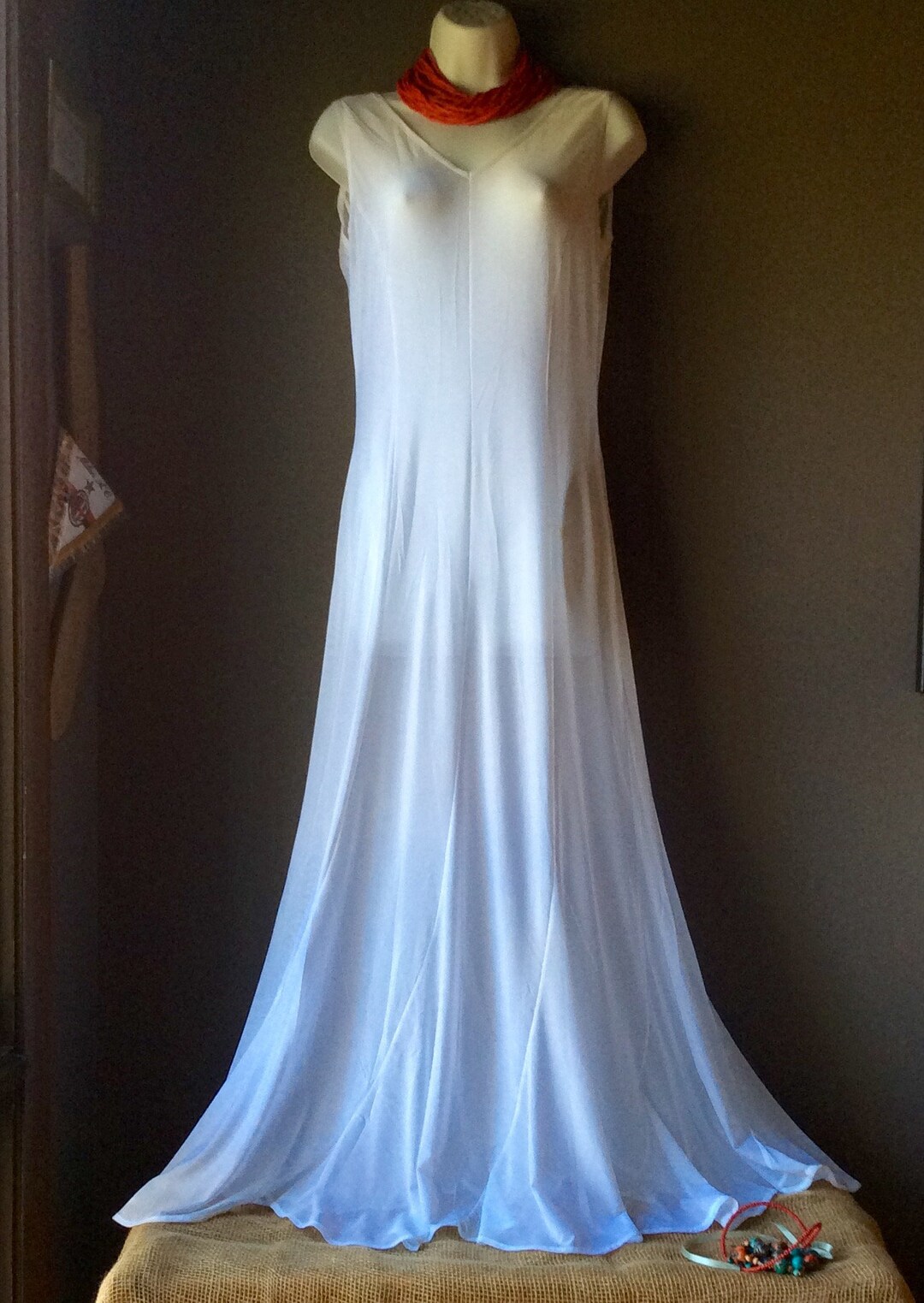 Sheer Long Dress, Transparent Tulle Gown, Silky Stretch Mesh, See ...