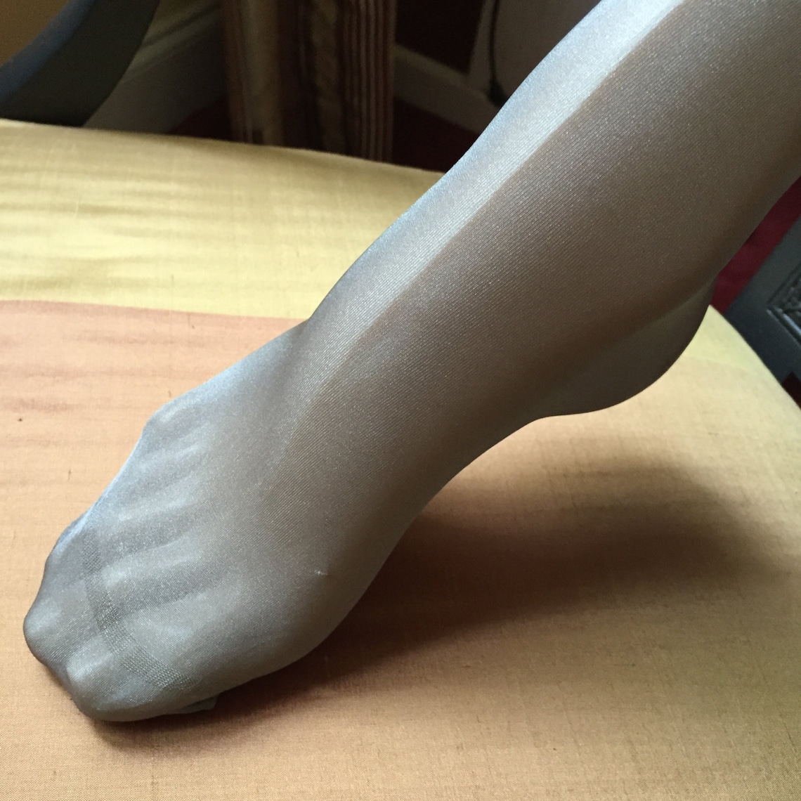 Sheer Satin Shiny Glossy Liquid Silk, Control Top Tights, 2 Pair of