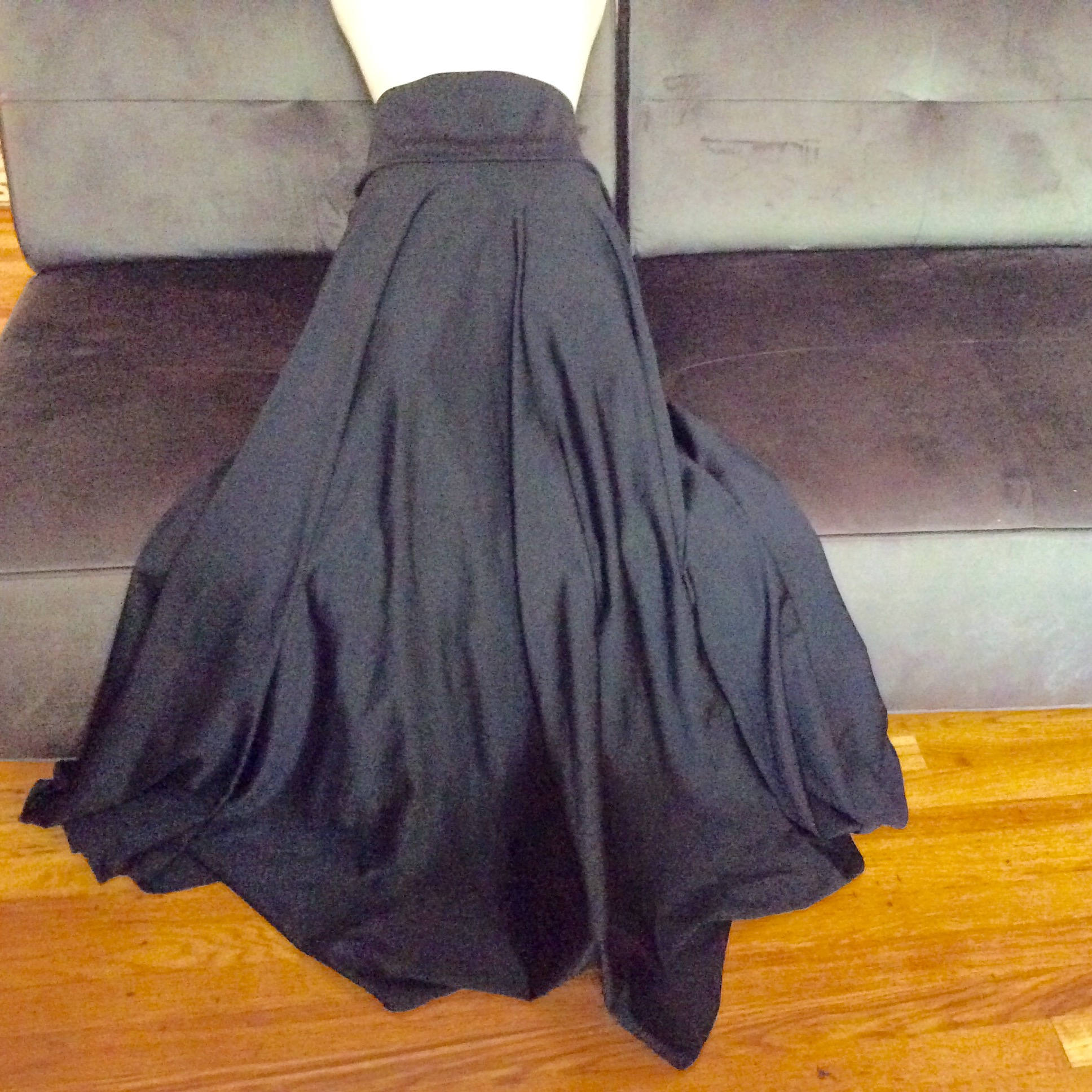 Long Black Satin Skirt Full Circle Skort With High Waist and - Etsy