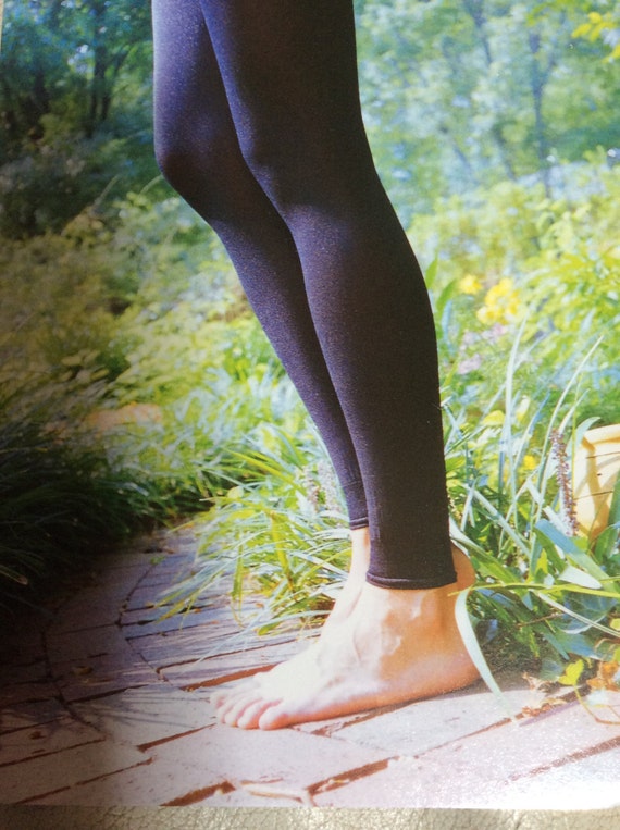 Classic Black Leggings, Dancewear Footless Hosiery, Silky Shiny