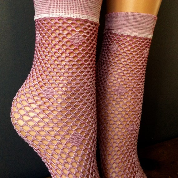 Elastic lace fishnet socks - Gem