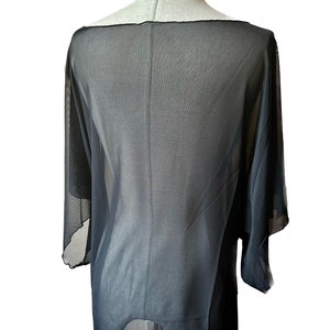 Sheer Black Kimono Tunic in Stretch Tulle image 4