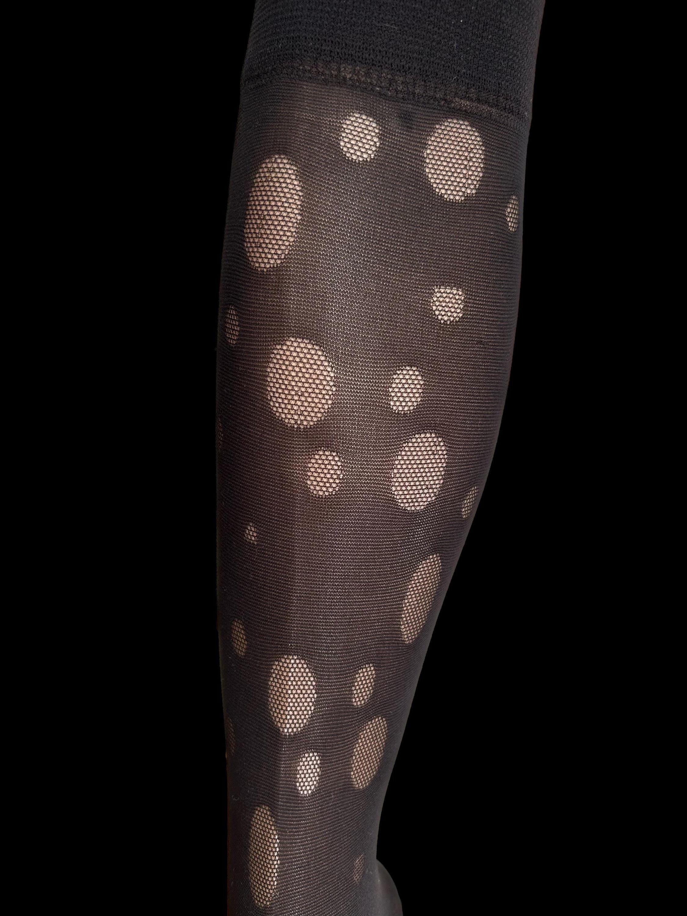 Sheer Polka Dot Socks Elegant Knee High Ankle Chic Italian Nylon 2 Pairs Sheer Polka Dot Recycled Knee-High Socks – Maison Mikumo main image 2