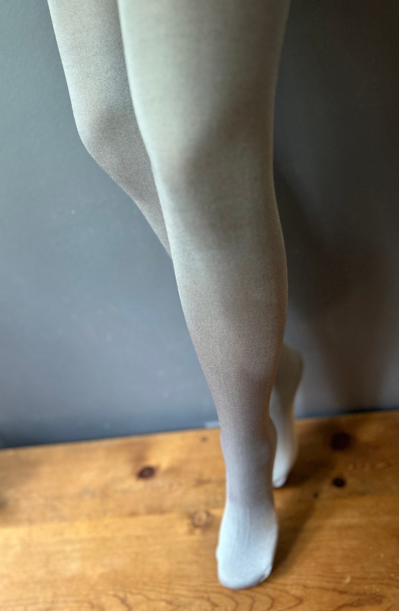 Metallic Silver Opaque Tights, 40 Den image 2