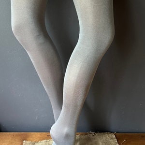 Metallic Silver Opaque Tights, 40 Den image 4