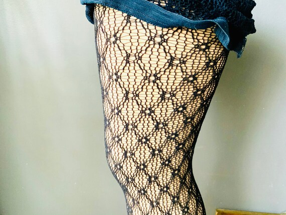 Navy Blue Fishnets Seamless Fishnet 