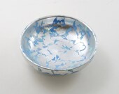 Catchall - Trinket Tray Vanity Tray Ring Holder Earring Dish Jewellery Organizer - Silver Blue - Gift For Her