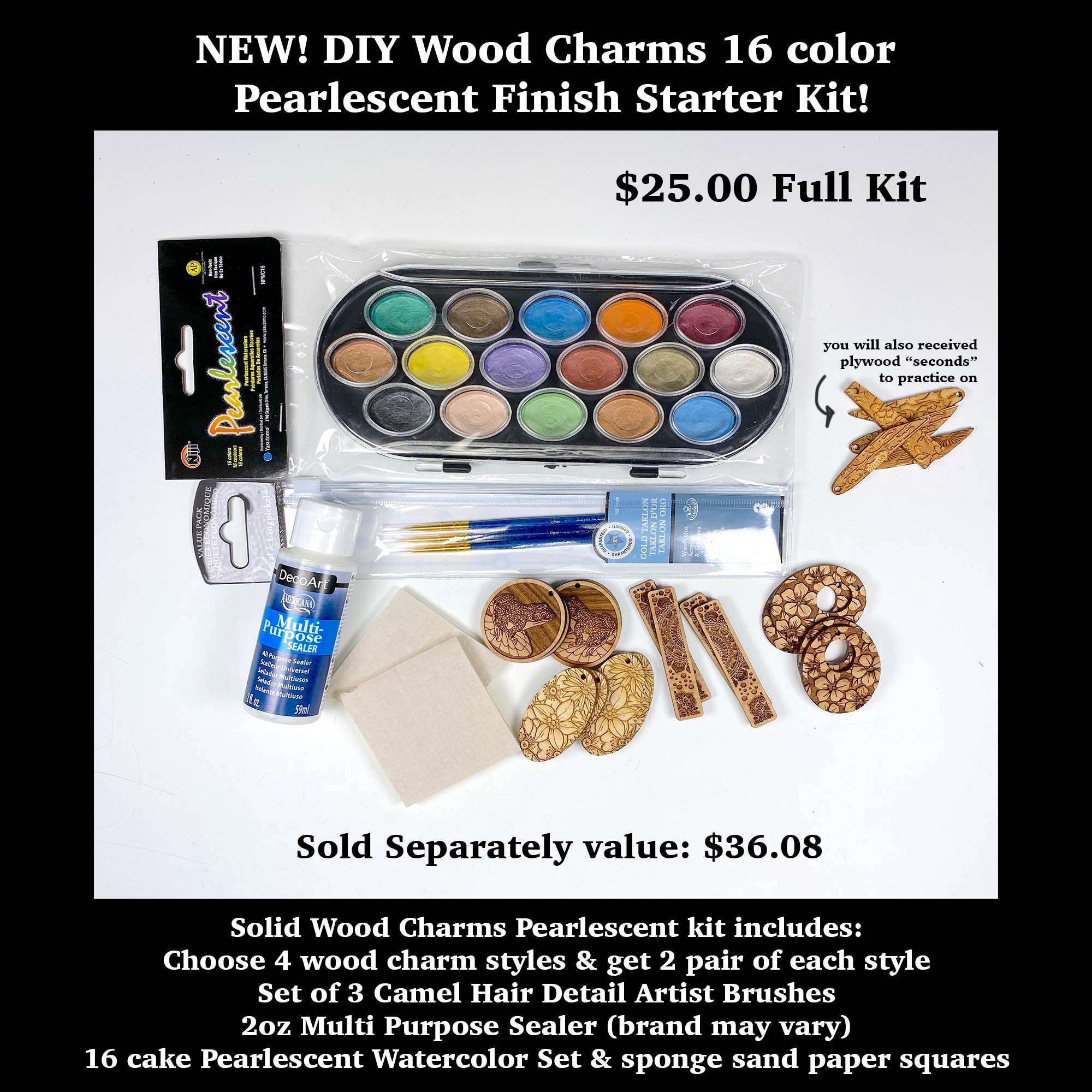 DIY Wood Charms Kit 2 Pick 4 Charm Styles Get 2 Pair of - Etsy