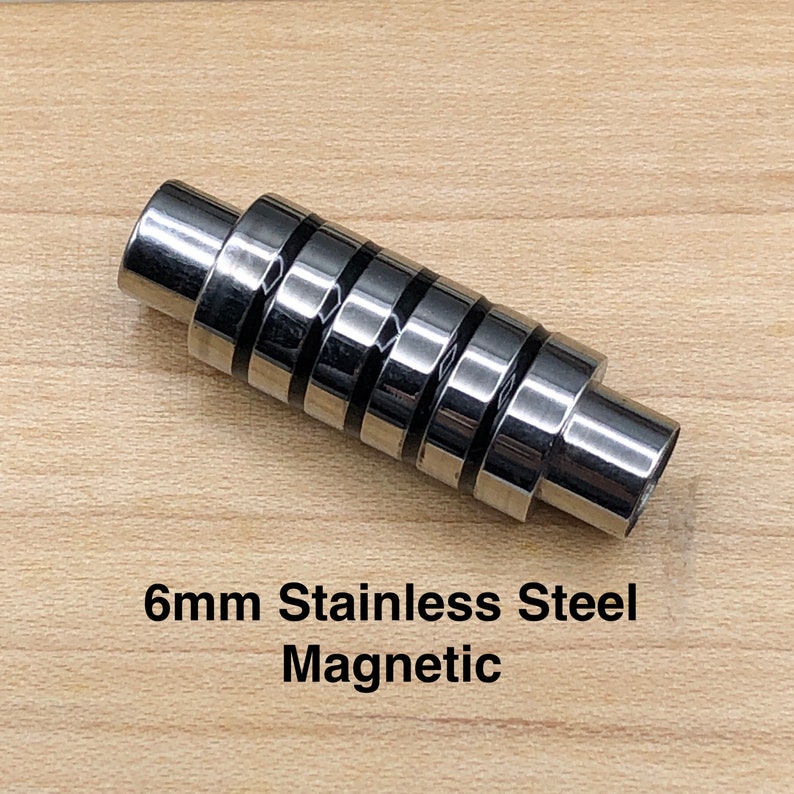 glue in 6mm hole CL B025 6mm Stainless Steel Ribbed Magnetic Clasp very strong magnet
