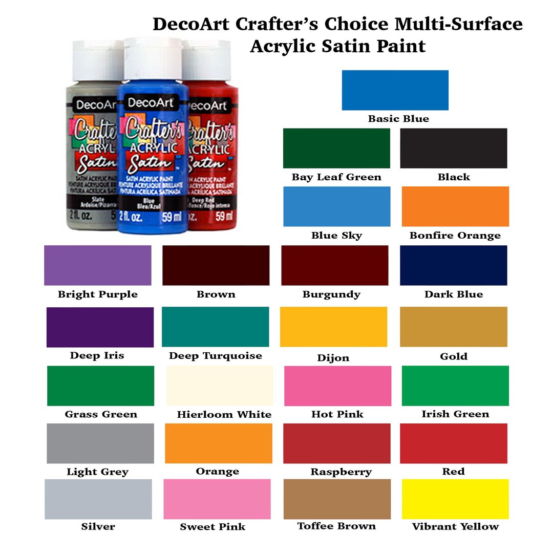 Decoart Crafter's Choice Multi Surface Acrylic Satin Paint Etsy