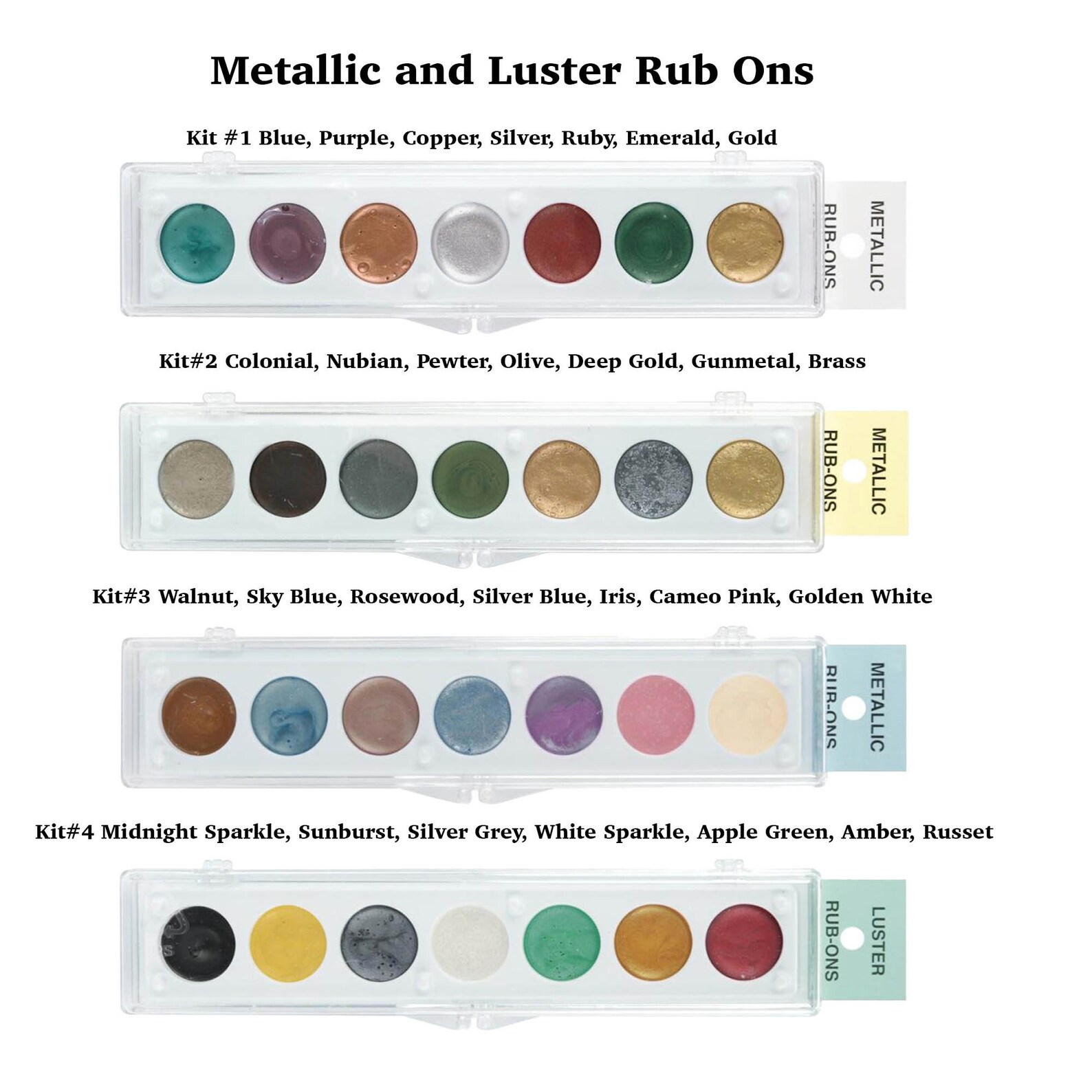 Metallic & Color RubOn Wax Palette 7 Colors Wax for Etsy