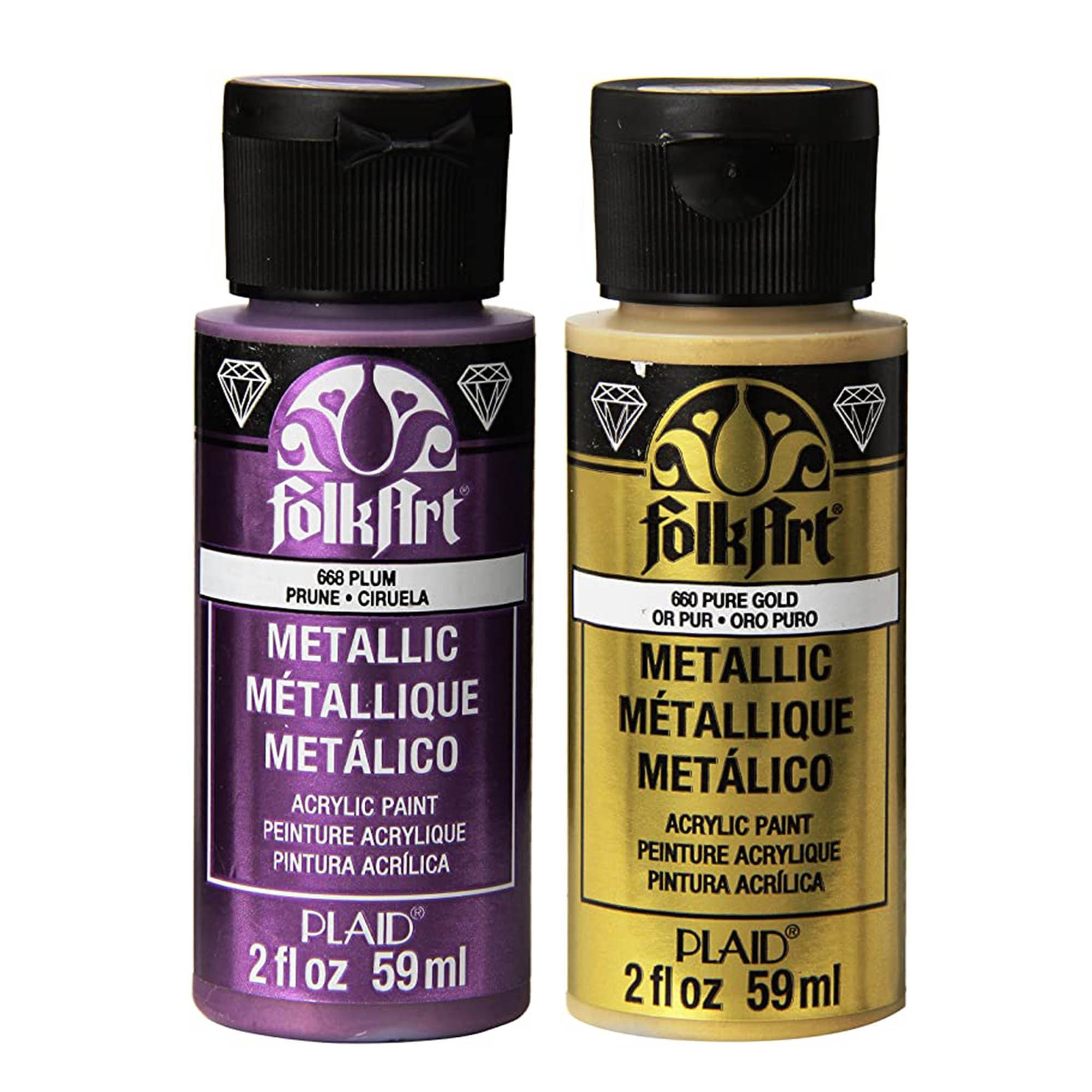 Folk Art Metallic Paint 2oz. in 21 Beautiful Iridescent Colors Etsy UK