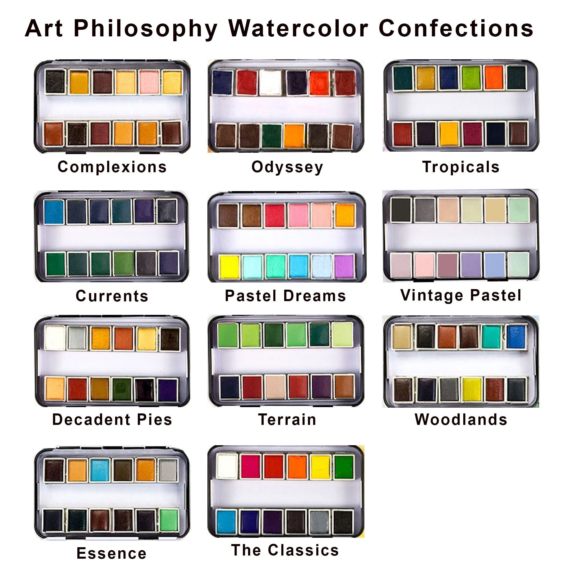 The Classics Palette - Watercolor Confections Series by Art Philosophy Co 