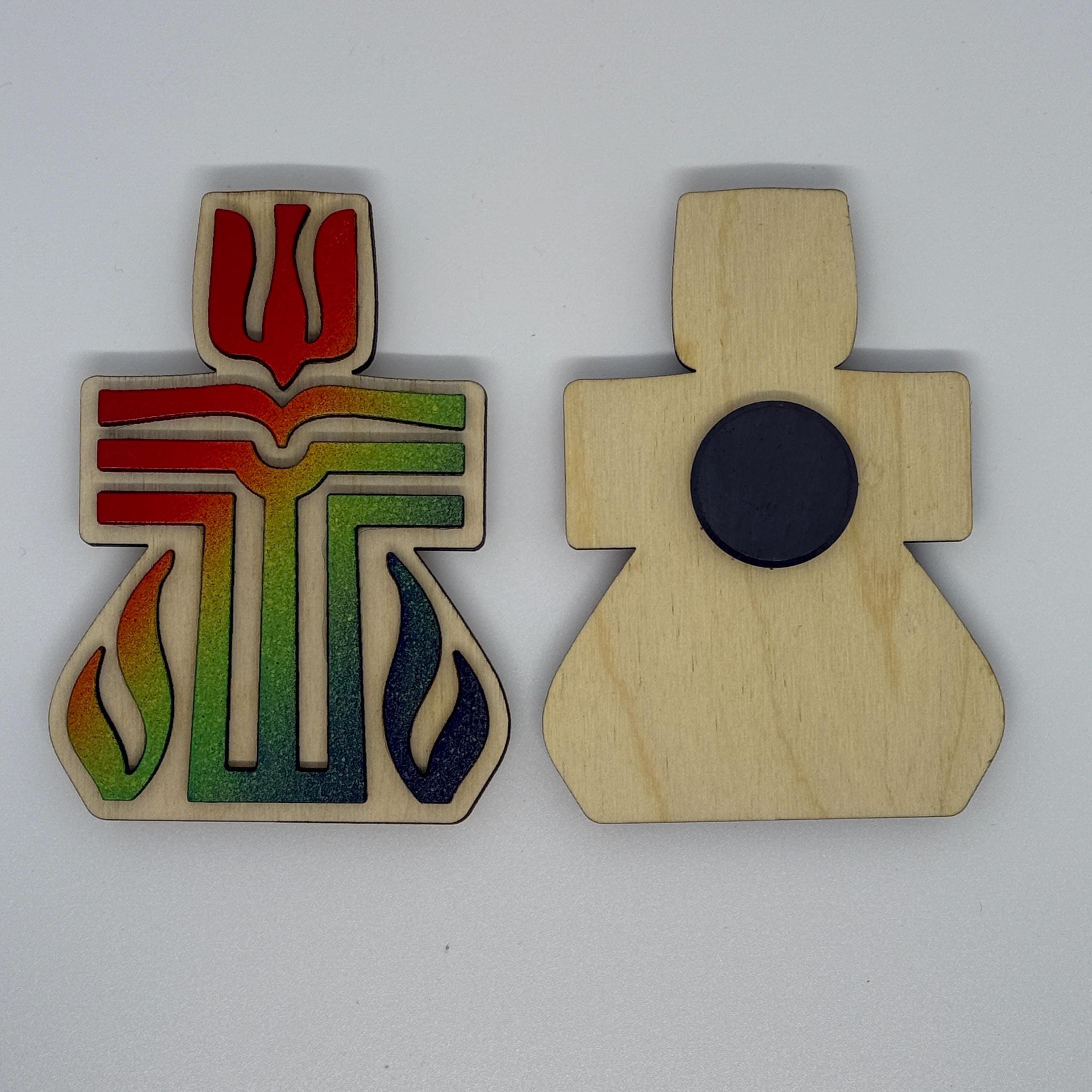 Seal of Presbyterian (PCUSA) Church Magnet - Rainbow Painted