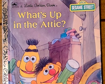 Vintage What's Up In The Attic Little Golden Book - Sesame Street - Bert & Ernie
