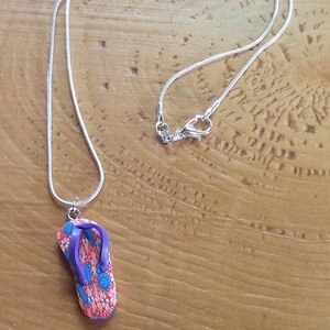 Silver FLIP FLOP Necklace 18&quot; inches