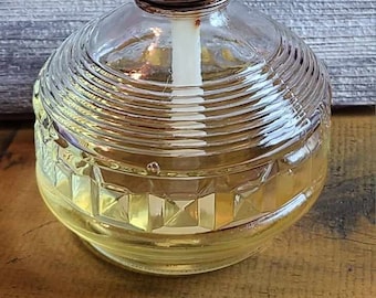 Vintage antique Kaadan Ltd Clear Glass Oil Kerosene Lamp Hurricane