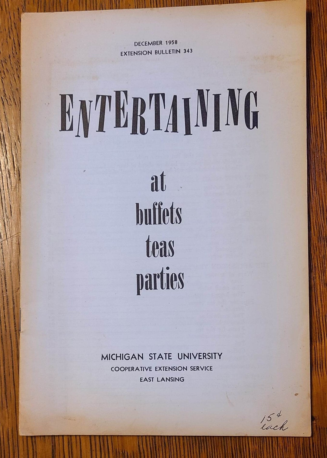 Entertaining at Buffets Teas Parties 1958 Michigan State University Etsy