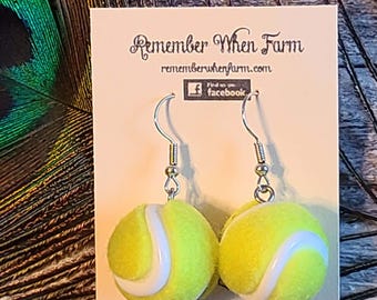 Tennis Ball Earrings - dangle