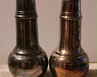 Vintage Antique Silver Plated Salt & Pepper Shakers