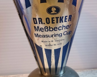 Vintage Antique  Dr Oetker MeBbecher Measuring Cup metal germany