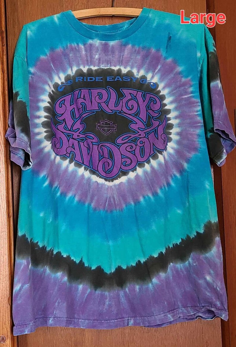 Vintage Harley-davidson Tshirt Size Large Tie Dye - Etsy