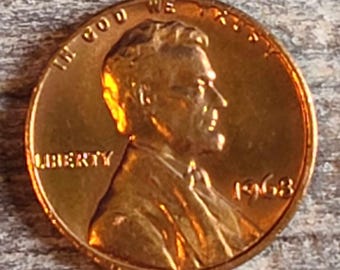 Vintage 1968 Penny coin with error no mint   RARE vdb Philadelphia
