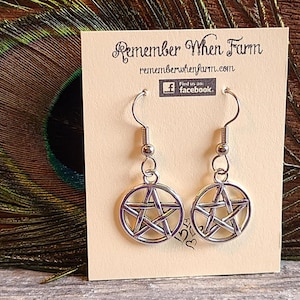 Pentagram Star Earrings fish hook dangle style