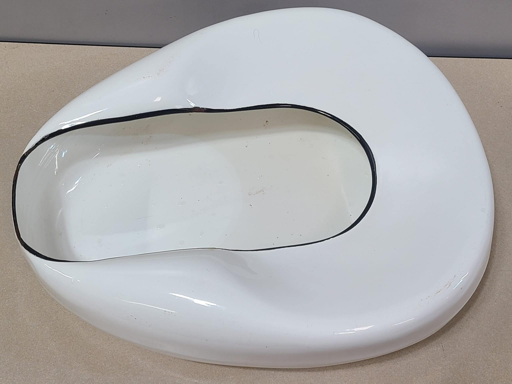 Vintage Jones Relax Bedpan Enamel Ware With Black Trim Etsy