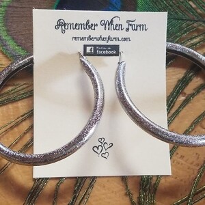 Big Silver Glittery Hoop Earrings