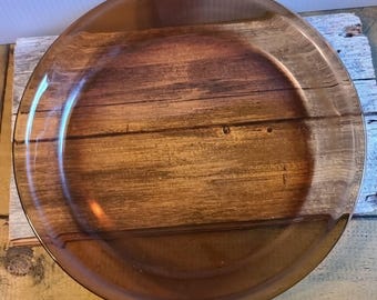 Vintage antique Glass Amber Brown Anchor Hocking 9" Pie Plate