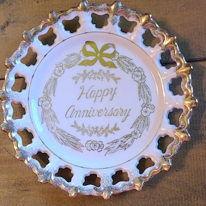 Antique Vintage 25th Anniversary China Plate 8&quot;