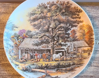 Vintage Collector Plate - Currier & Ives - Autumn in New England