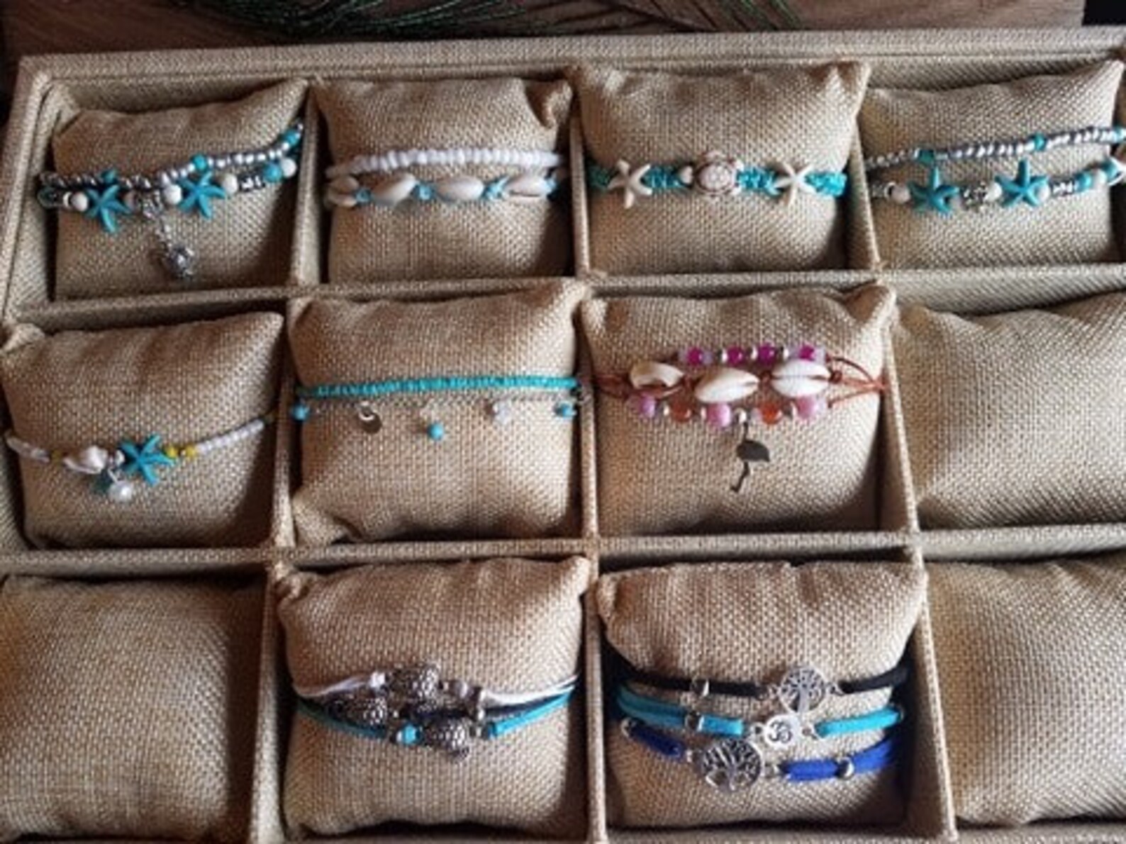 Double Ankle Bracelet Turquoise & Silver Etsy