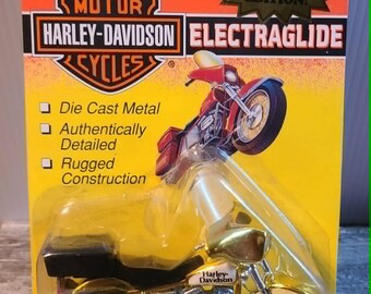 Matchbox Harley Davidson Vintage NIB Electraglide Motorcycle Limited Collector Edition - Gold Metallic