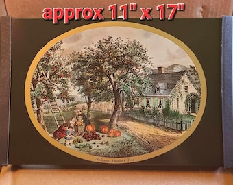 Vintage Currier and Ives four season AUTUMN electric warming tray hot plate
