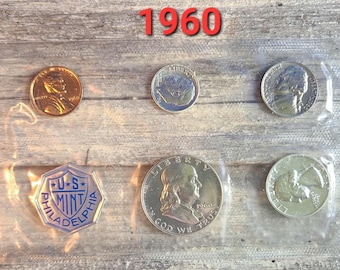 Vintage 1960 Proof Set Philadelphia Mint United States Treasury Dept.  Sealed