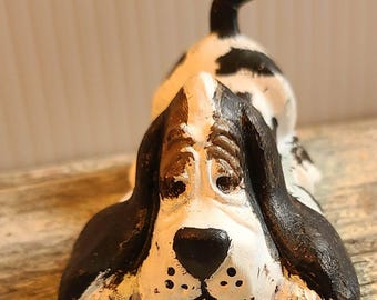 Miniatura de Basset Hound de cerámica vintage