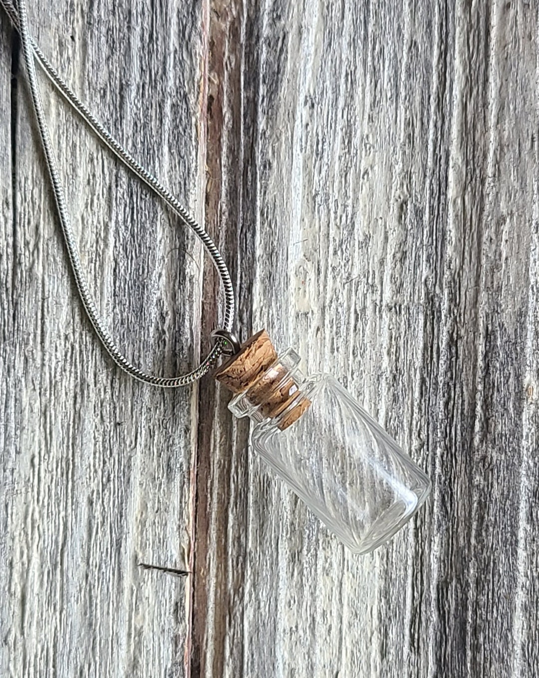Mini Glass Bottles 1-inch 1ml Clear Vial With Cork Pendant Necklace 24 ...