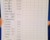 100 Yardzee Score Sheets - 4 pads of 25 - 5.5 quot x 8.5 quot