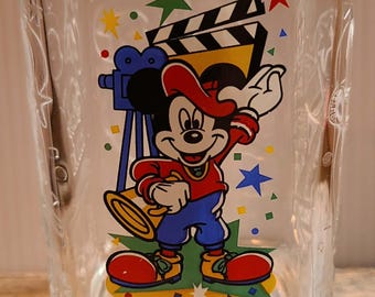 Vintage 2000 Millennium 3D McDonalds Glass -  MGM Director Mickey Mouse - Walt Disney